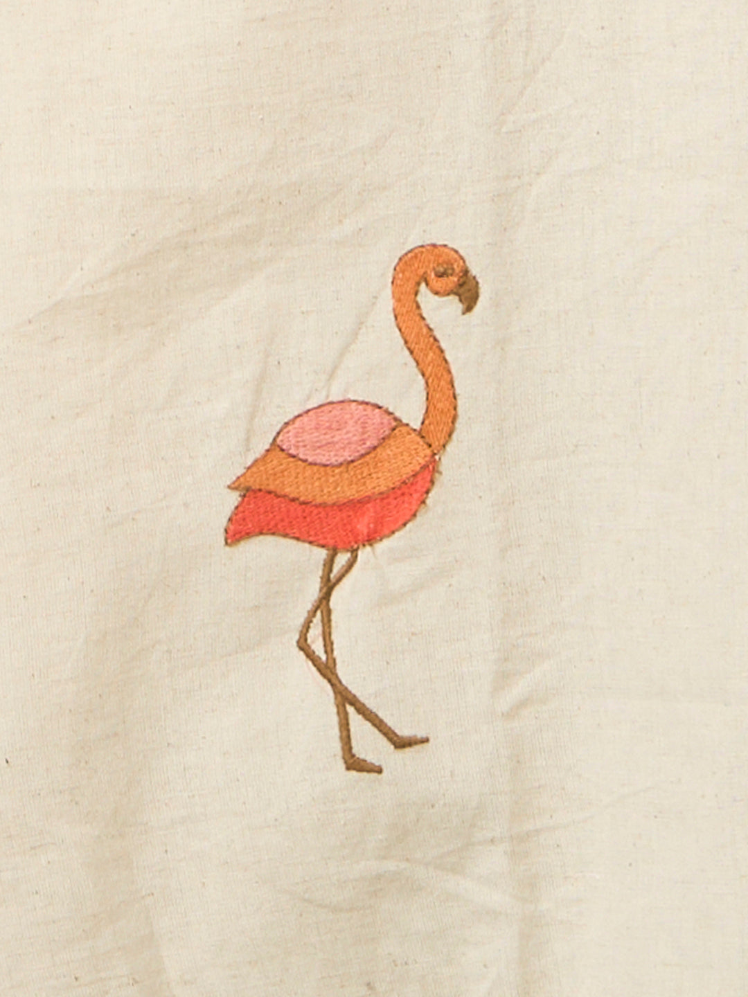 Solid Ostrich Threadwork Embroidered A-Line Co-ord Set - Off White