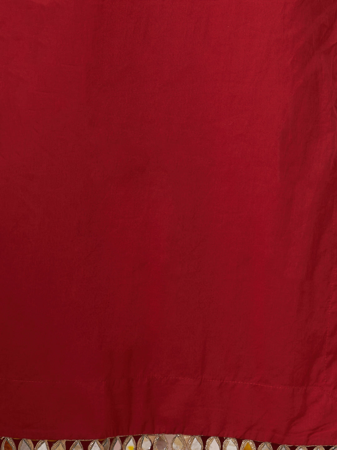 Solid Bandhani Printed Mirror Work A-Line Kurta with Palazzo - Red