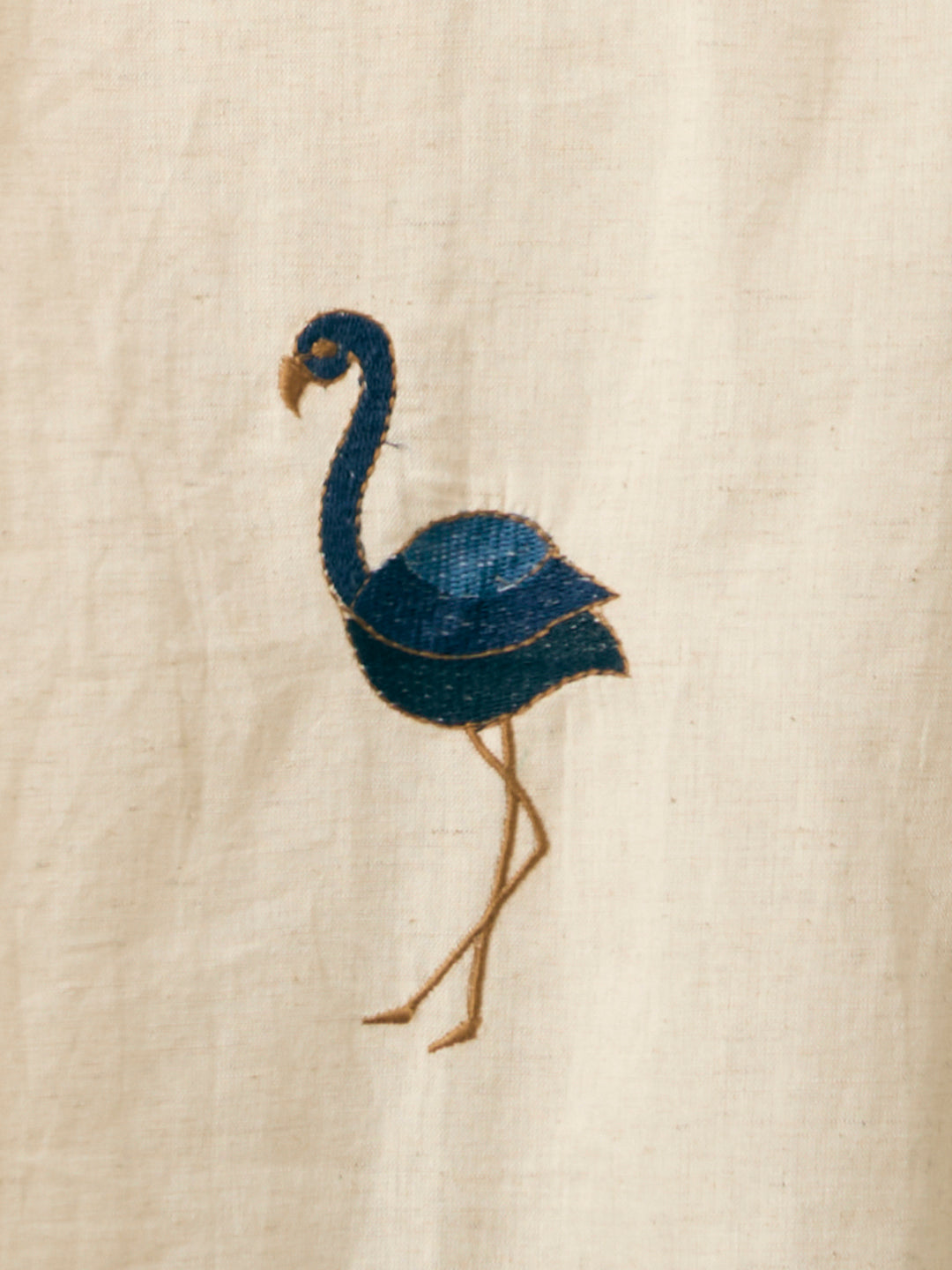 Solid Ostrich Threadwork Embroidered A-Line Co-ord Set - Off White