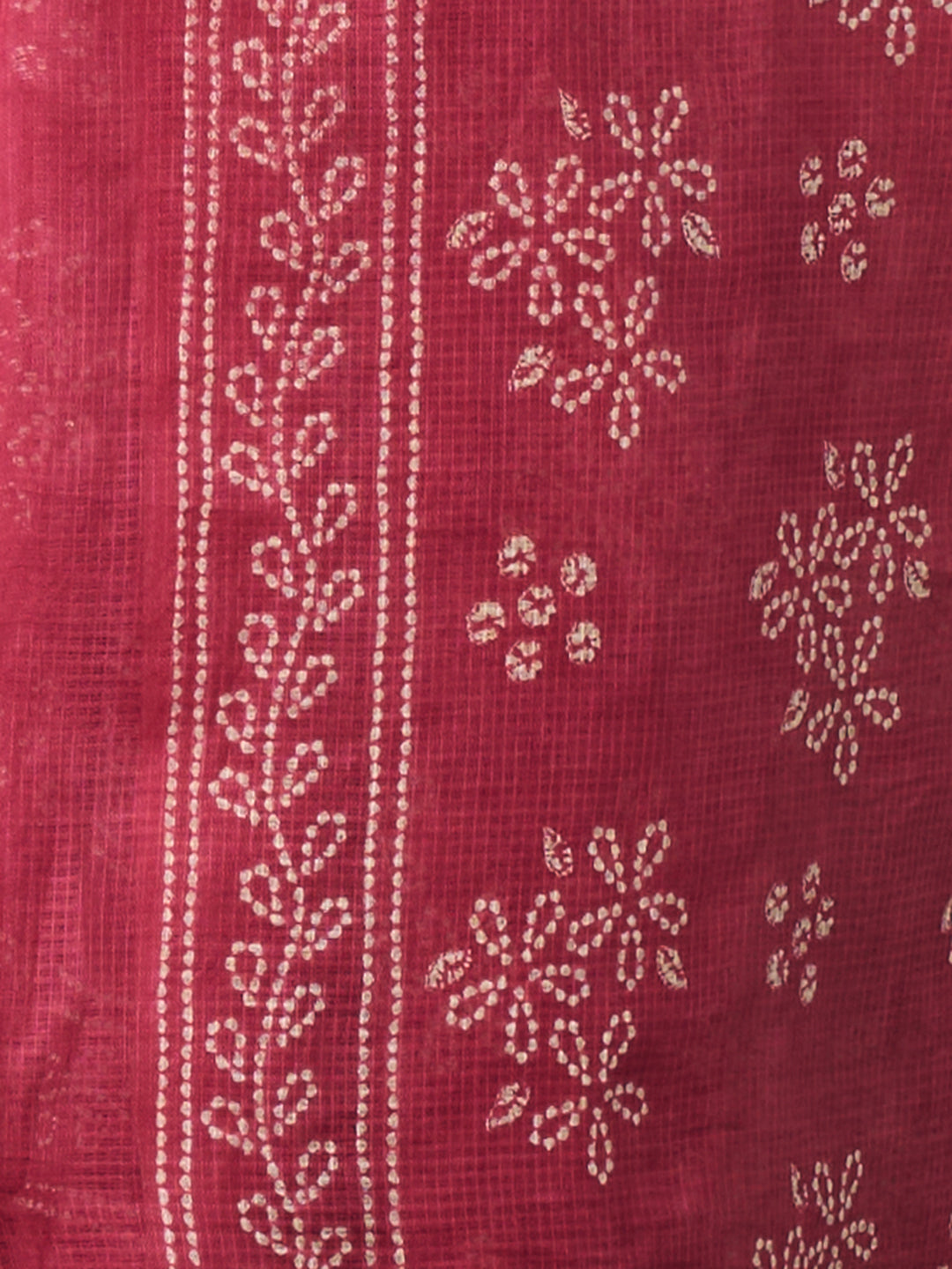 Bandhani Printed Gota Patti Work A-Line Kurta with Pant and Dupatta - Red