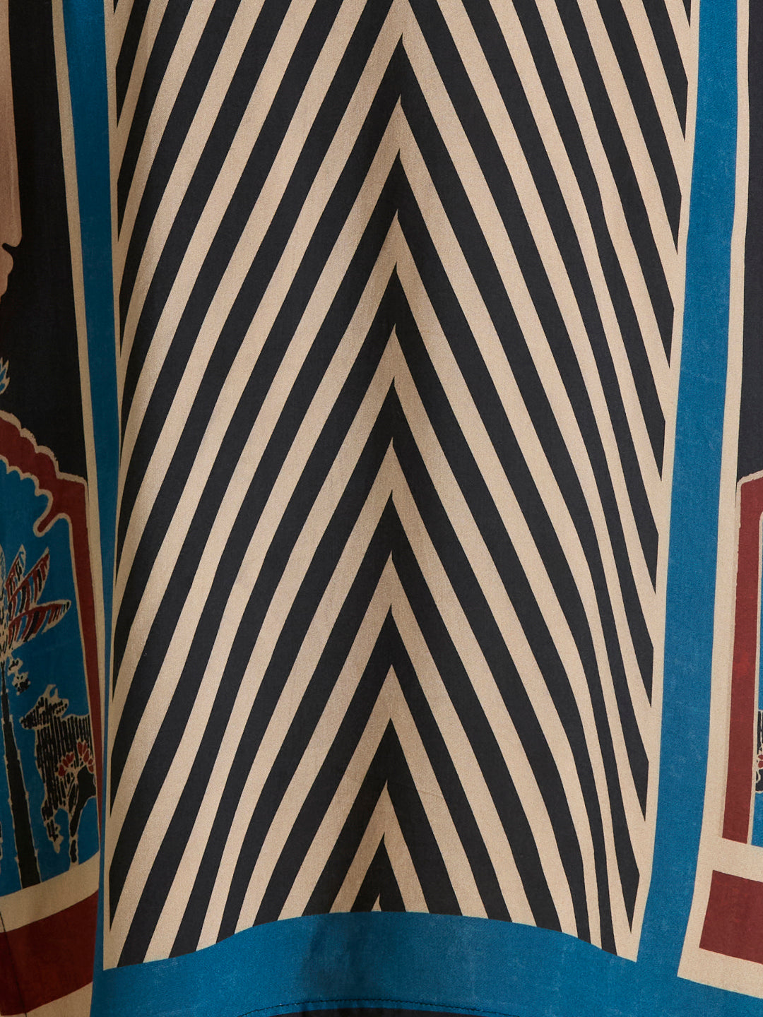 Ethnic Chevron Printed Straight Fit Kurta - Multi