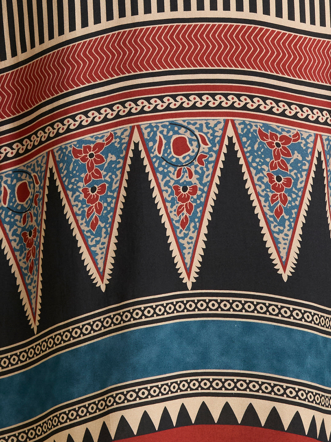 Ethnic Stripes Printed Straight Fit Kurta - Multi