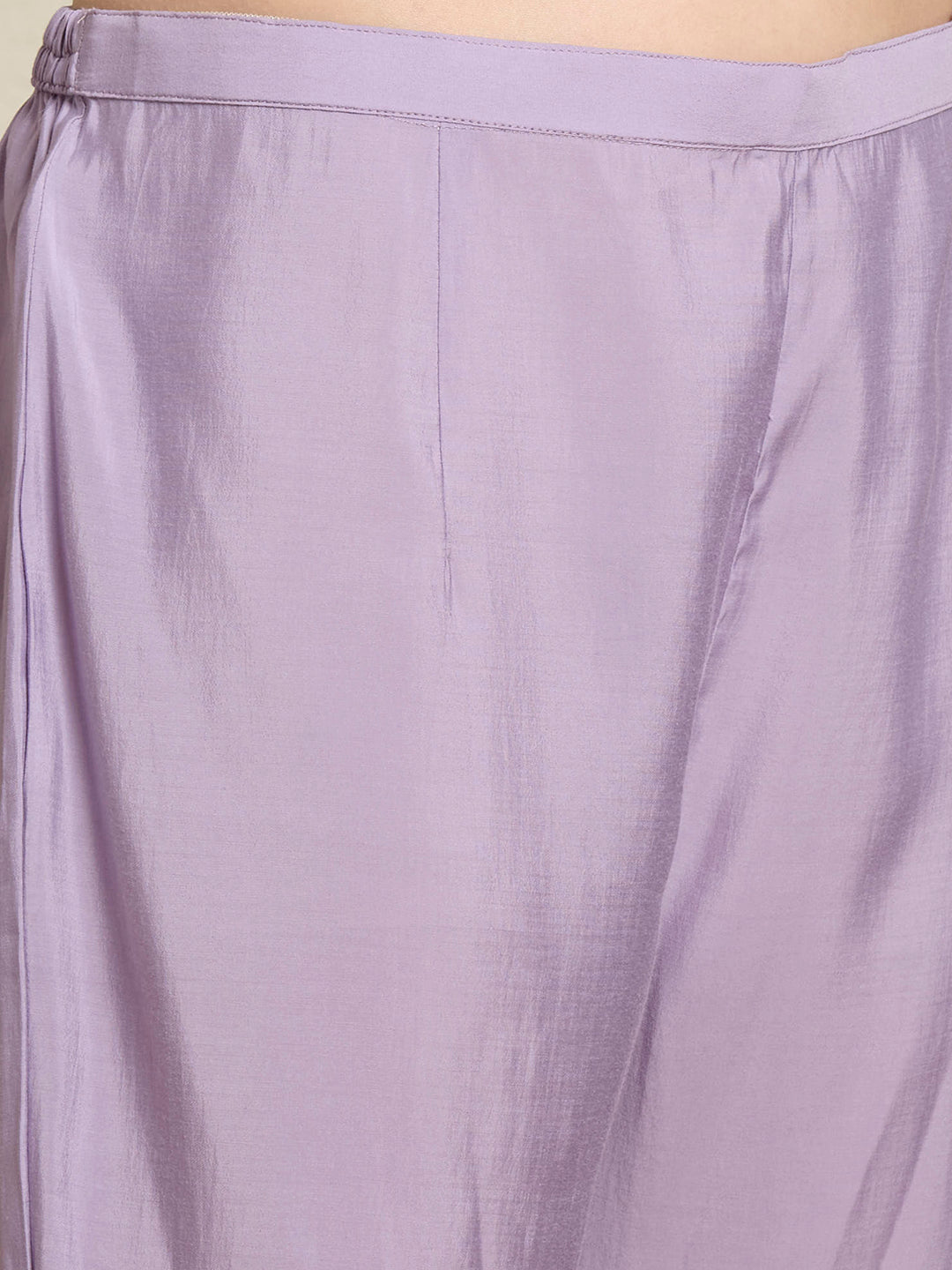 Solid Floral Hand Embroidered Straight Kurta with Pant & Dupatta - Lavender