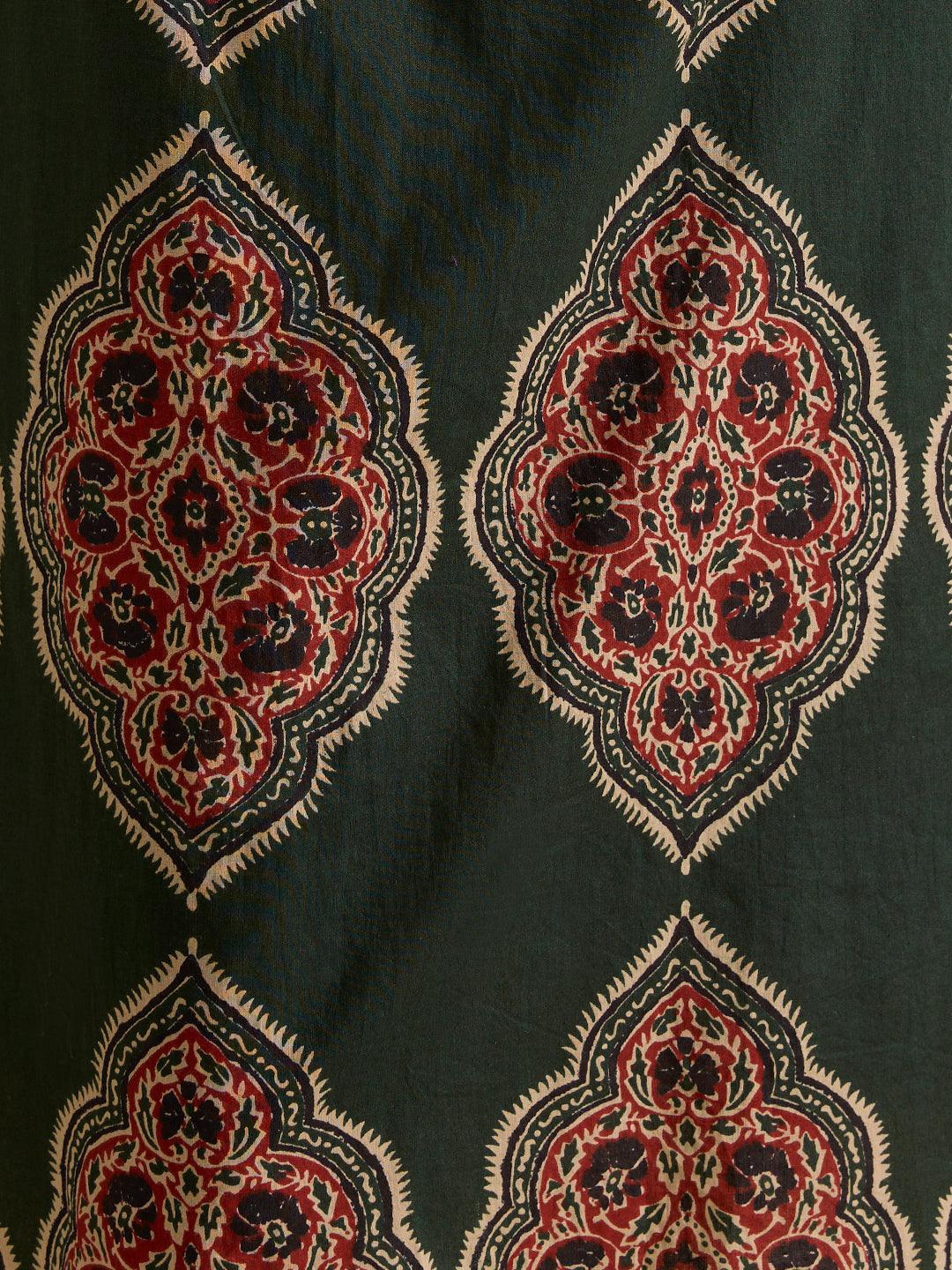 Floral Printed Straight Fit Kurta - Green