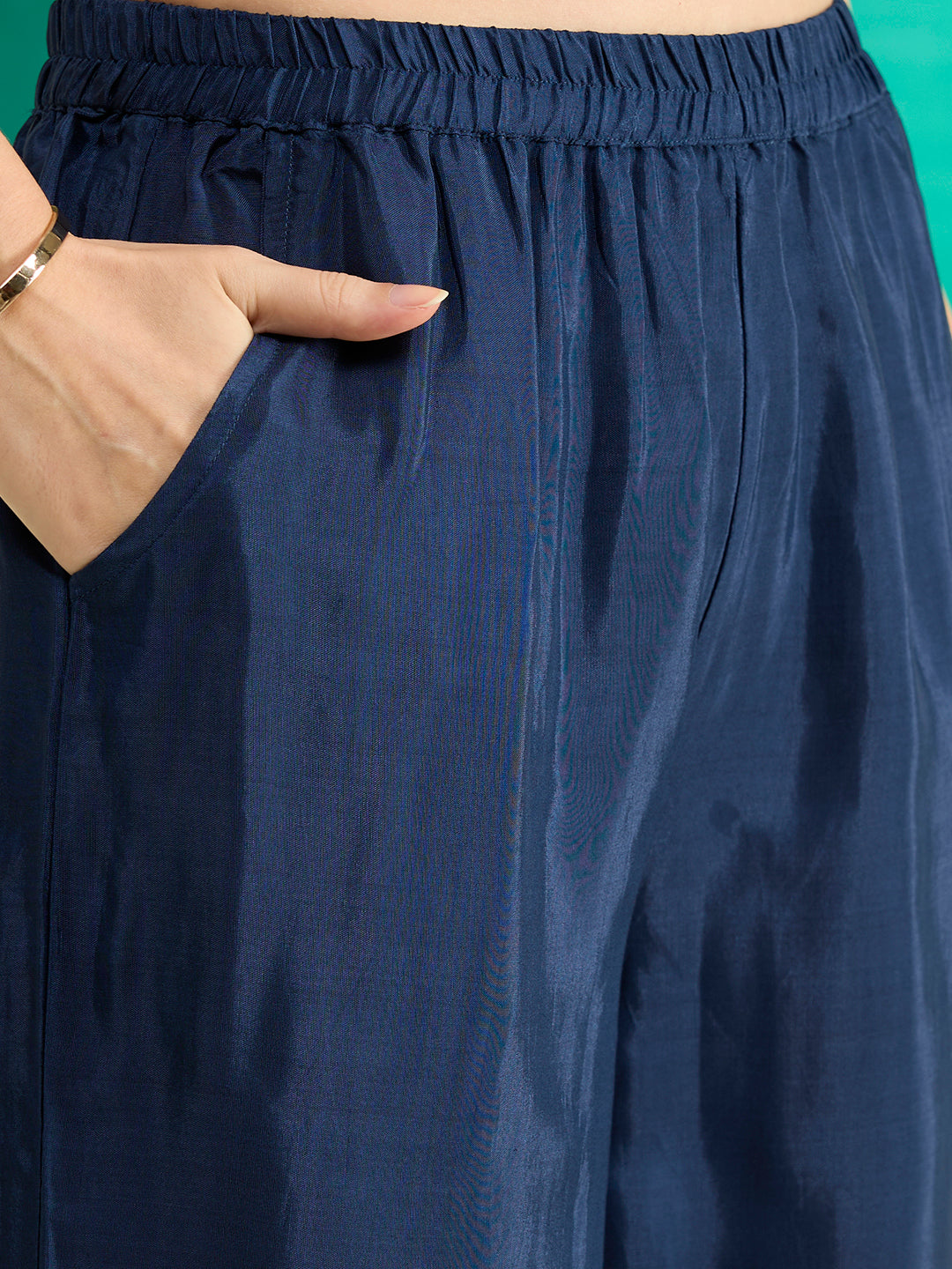 Abstract Floral Printed Straight Fit Co-ord Set - Blue