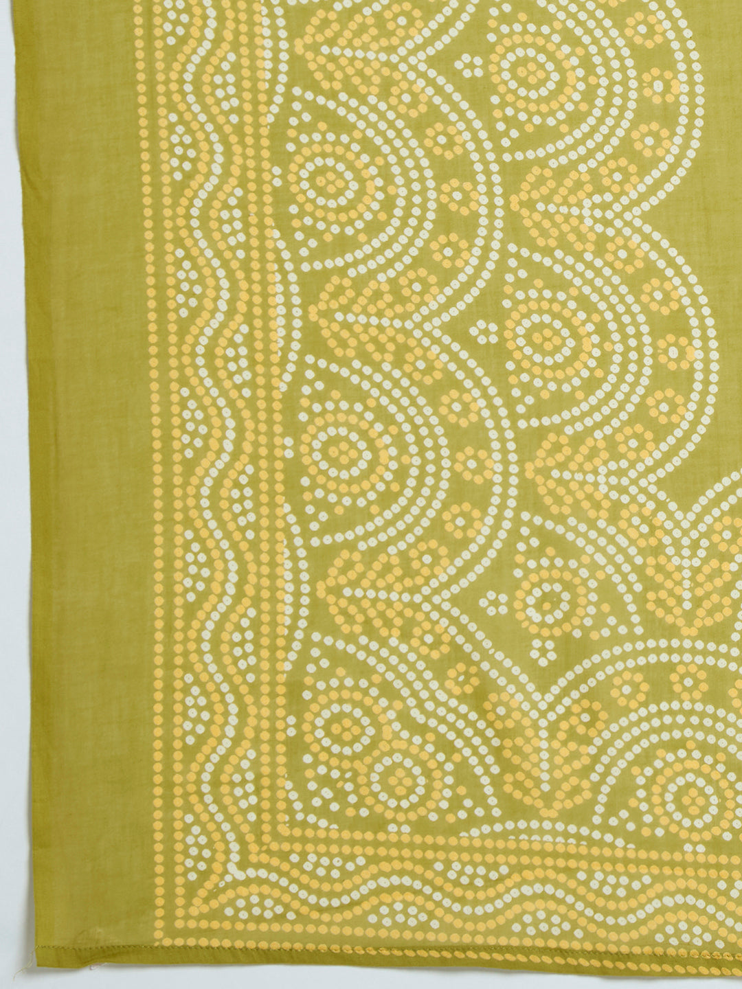Ethnic Bandhani Printed Straight Kurta with Pant & Dupatta - Green