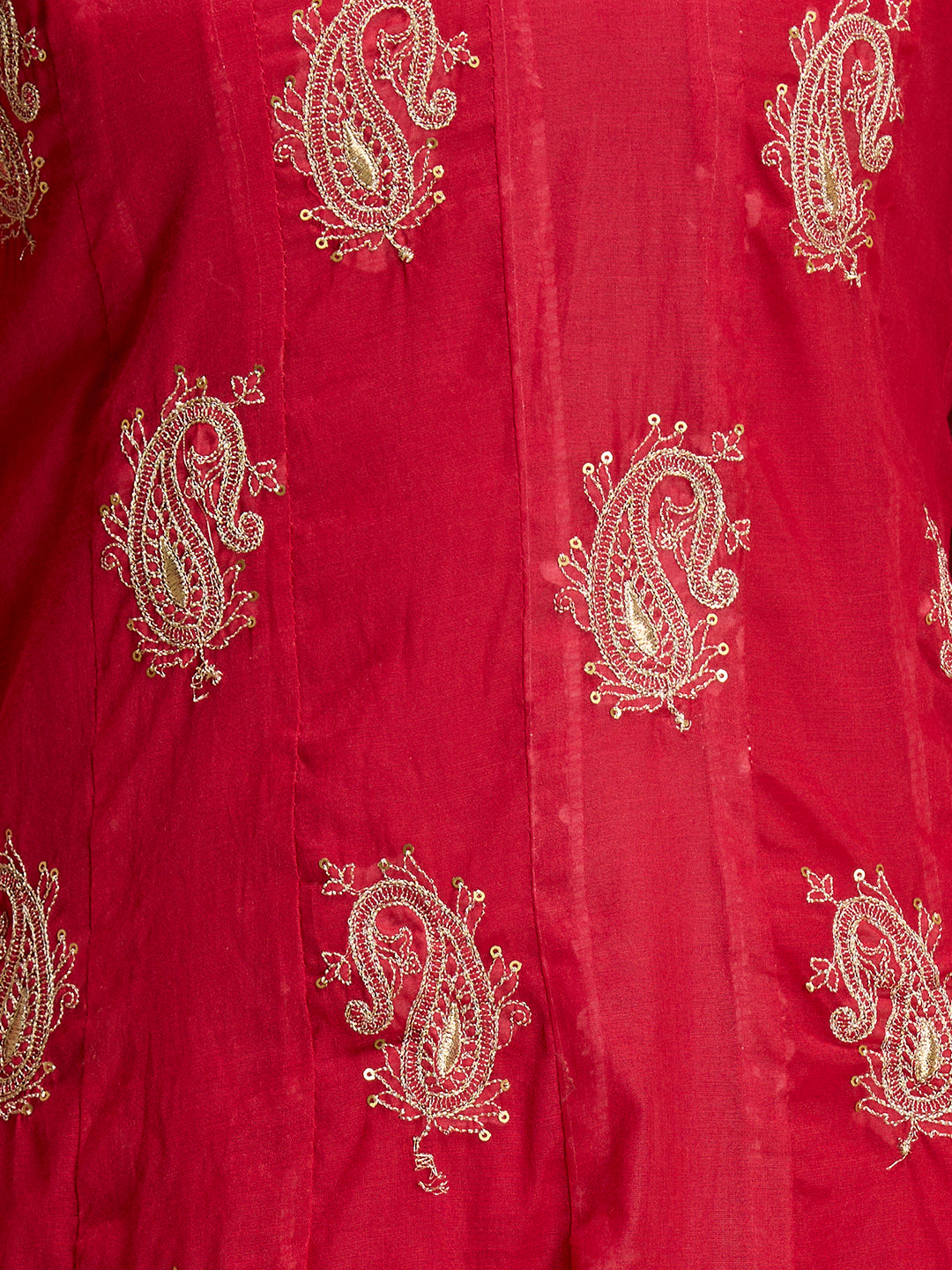 Solid Paisley Embroidered Anarkali with Pant & Dupatta - Rani
