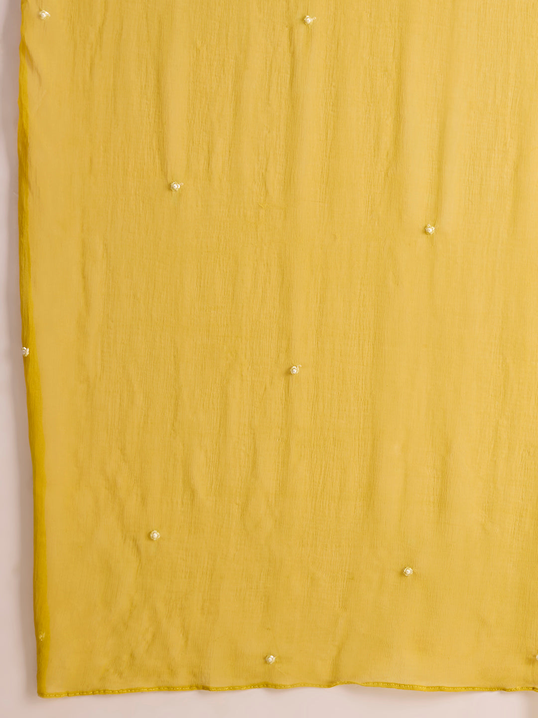 Solid Floral Hand Embroidered Straight Kurta with Palazzo & Dupatta - Mustard