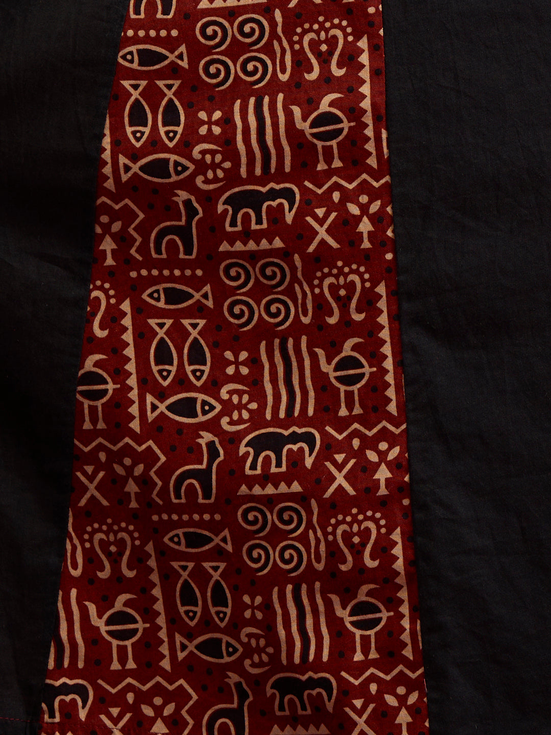 Ethnic Printed Embroidered Anarkali with Pant & Dupatta - Black