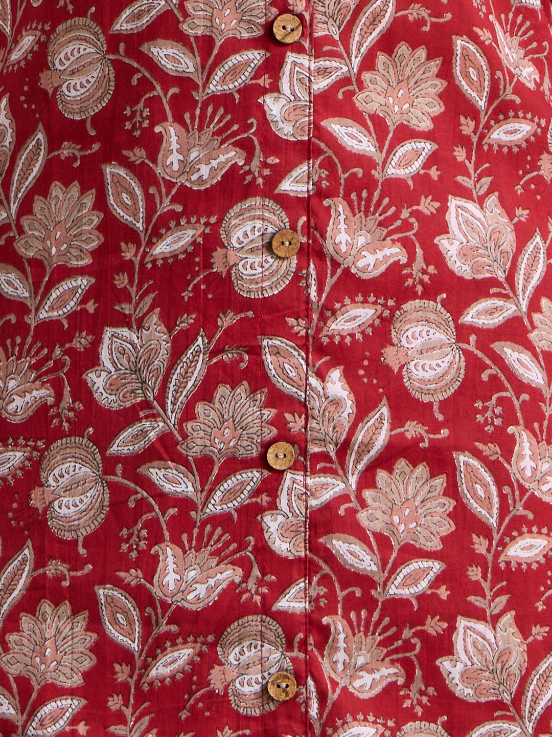 Ethnic Floral Printed A-Line Co-ord Set - Maroon