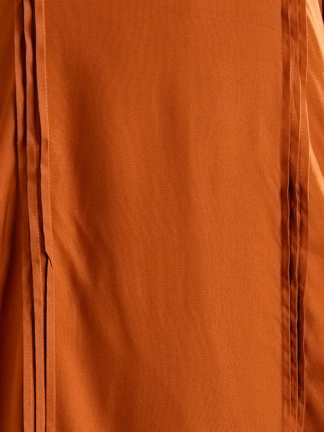 Ethnic Mirror & Threadwork Embroidered Straight Co-ord Set - Rust