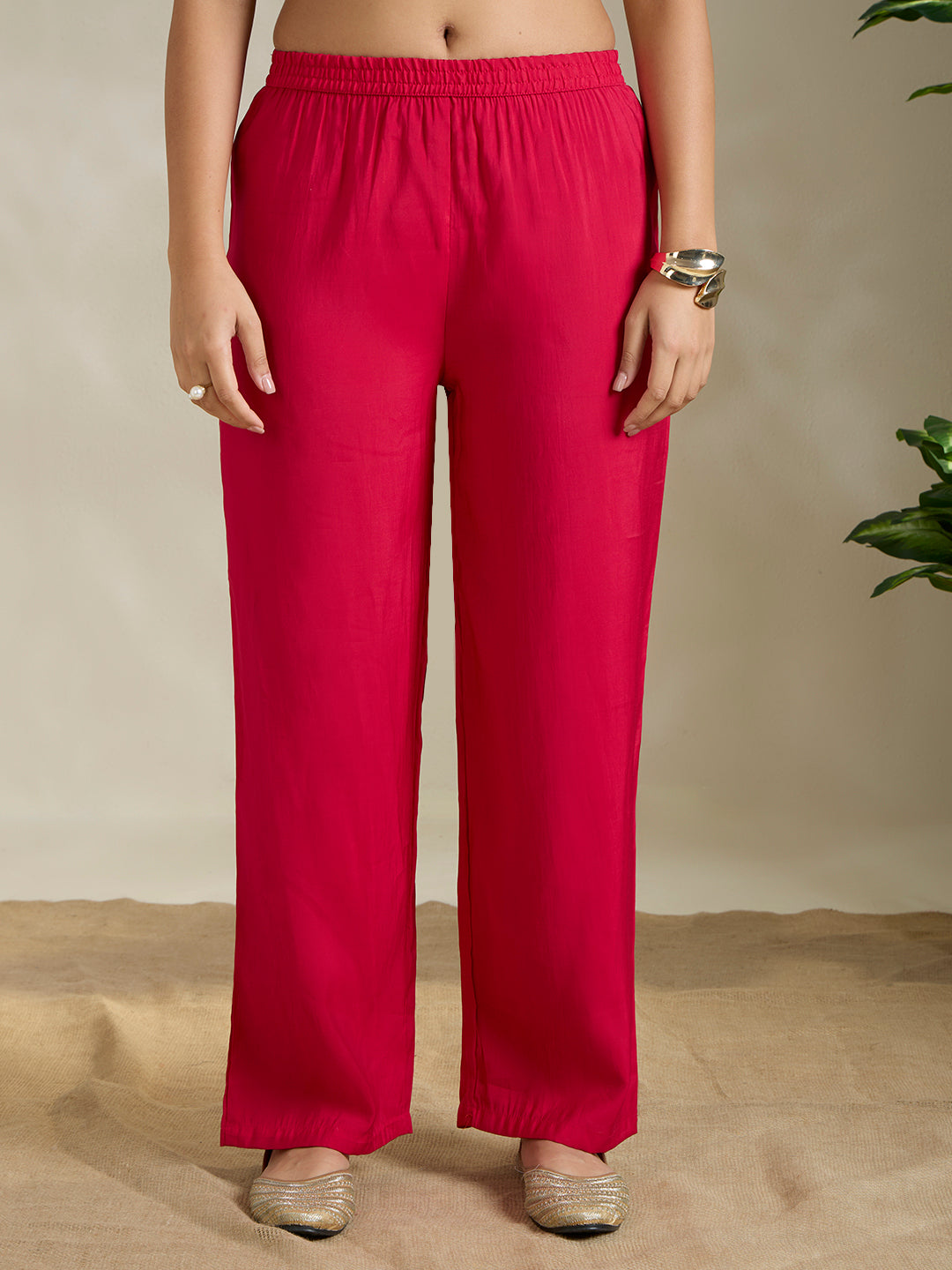 Solid Floral Embroidered A-Line Pleated Co-ord Set - Pink