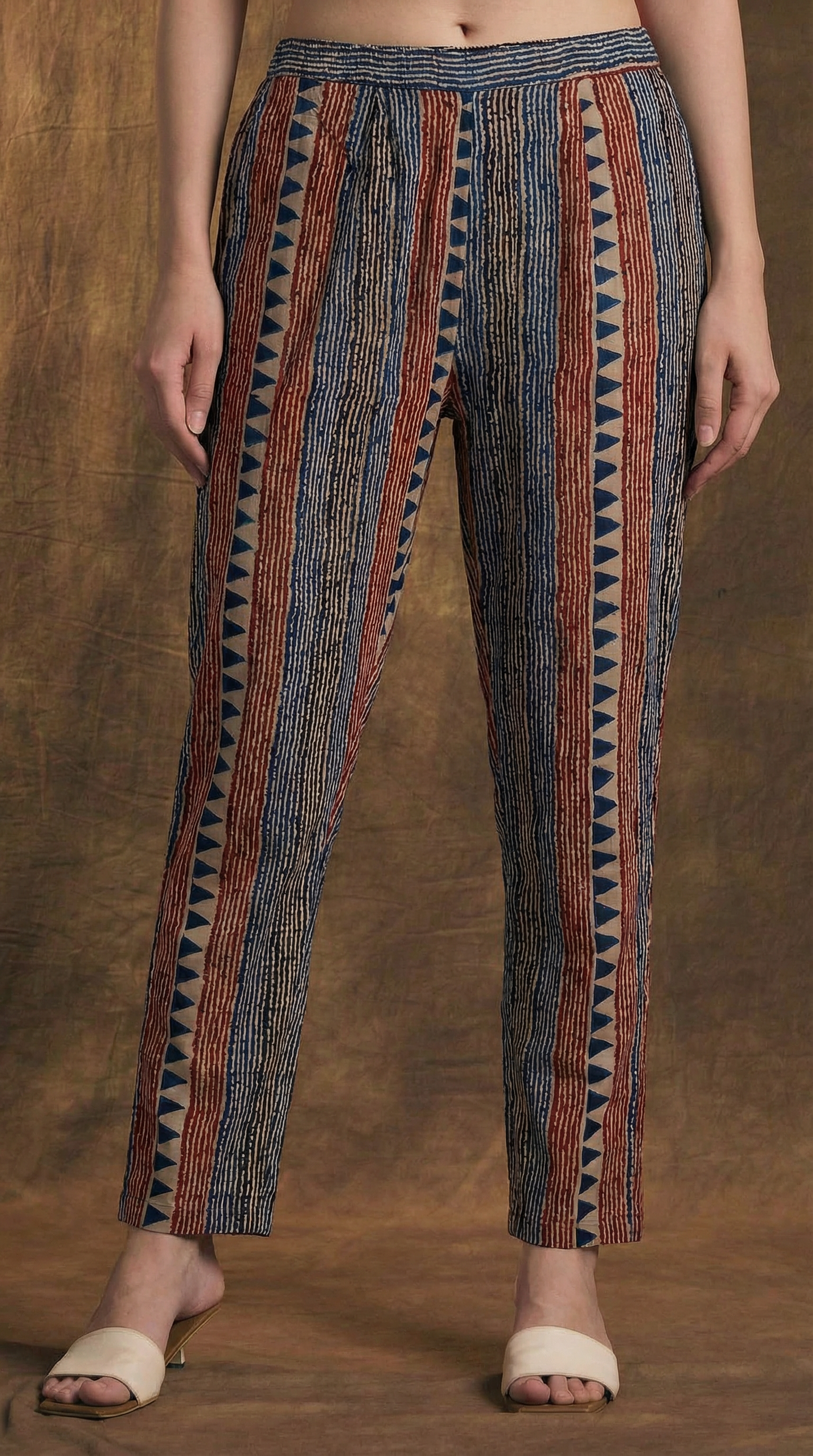 Solid Ethnic Straight Fit Kurta with Printed Pant & Cotton Dupatta - Navy Blue