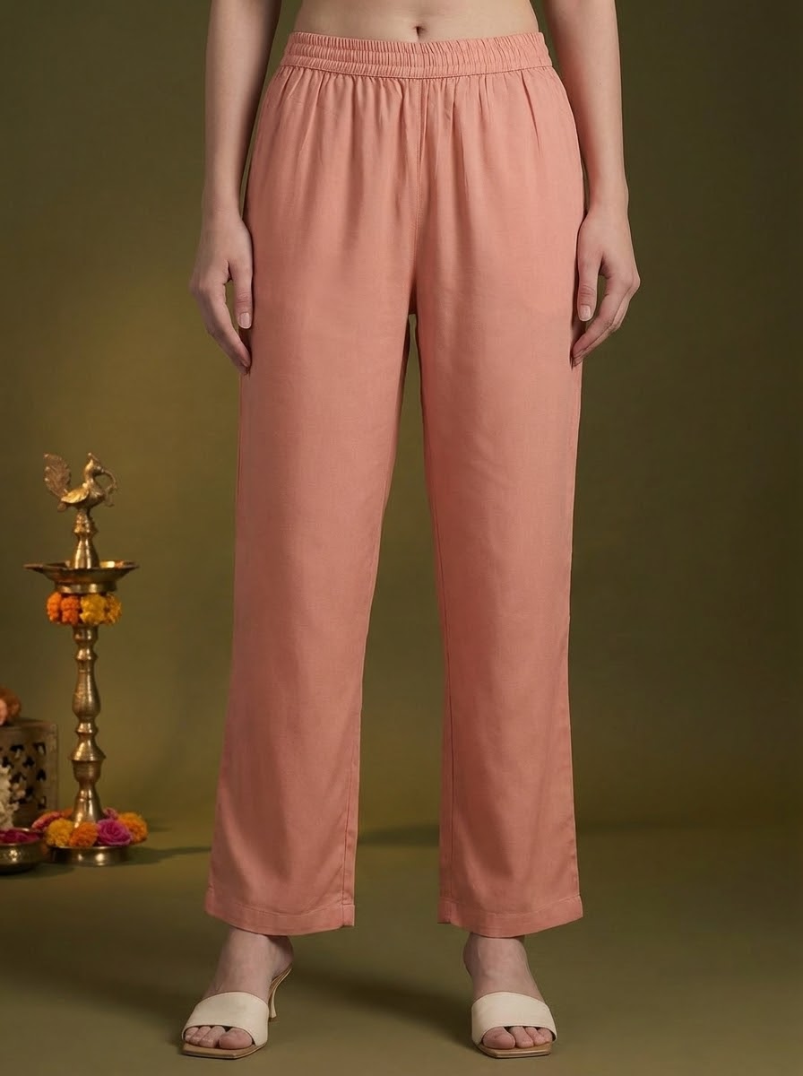 Ethnic Printed Straight Embroidered Kurta with Pant & Dupatta - Pink