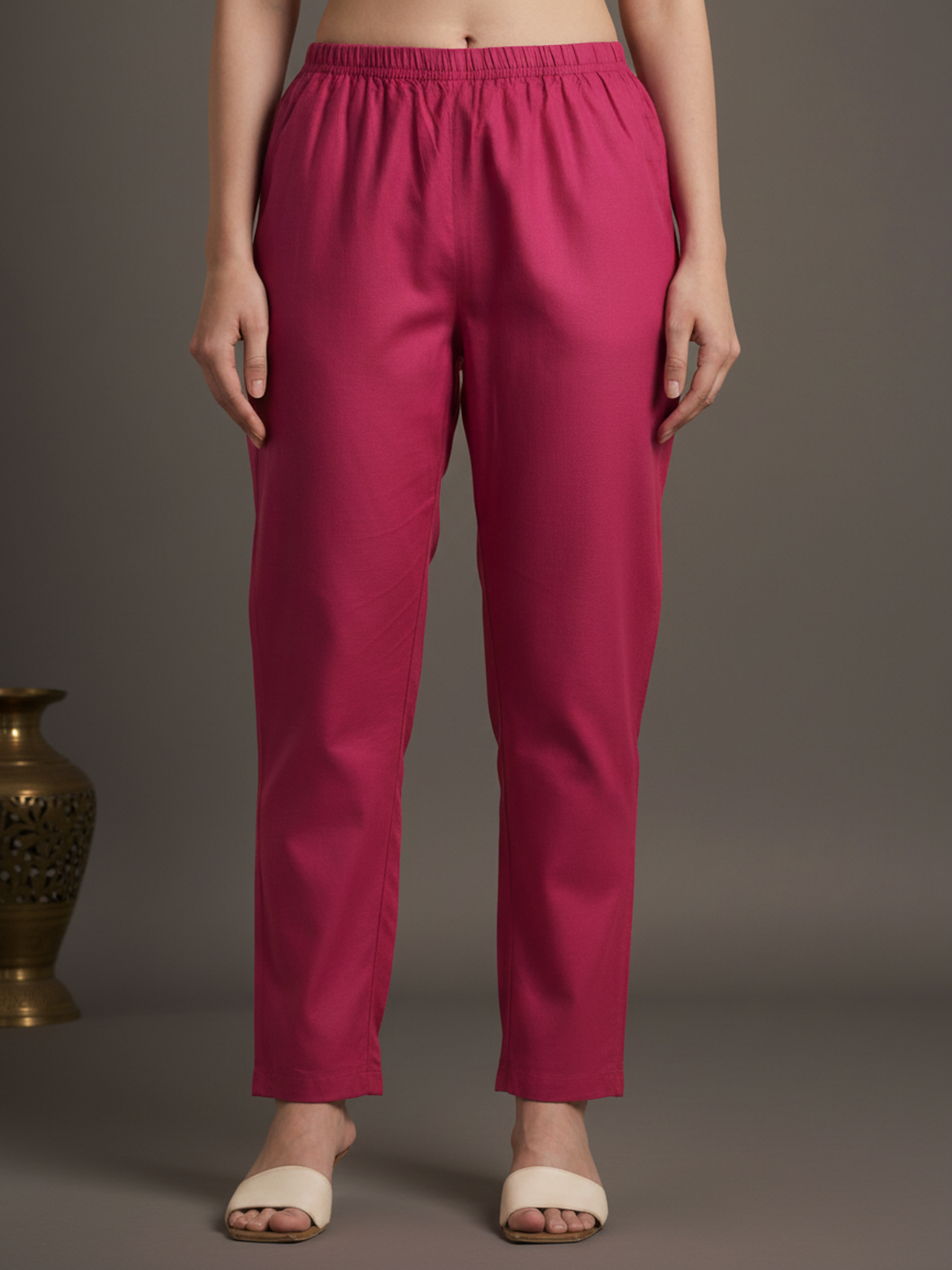 Ethnic Printed Straight Embroidered Kurta with Pant & Dupatta - Pink