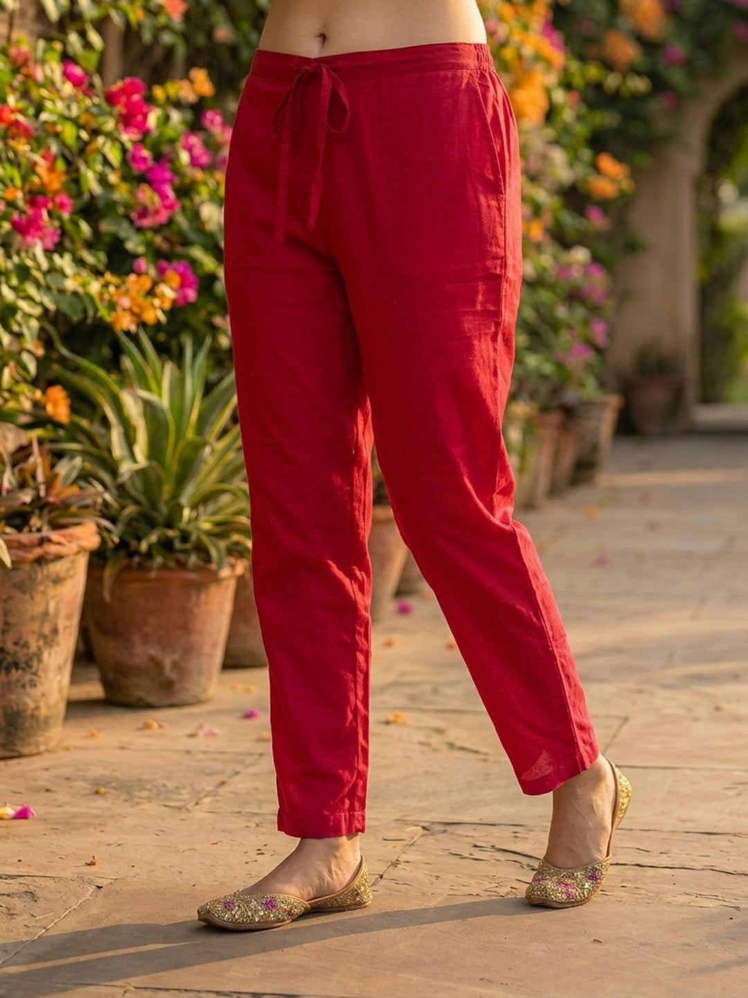 Stripes Printed Straight Kurta with Pant & Dupatta - Maroon