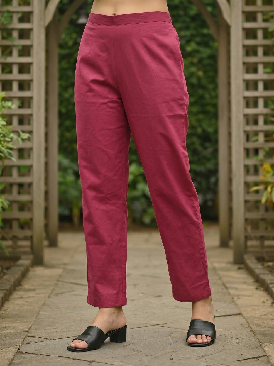 Ethnic Floral Jaal Printed Sequin Anarkali Kurta with Palazzo & Dupatta - Mauve