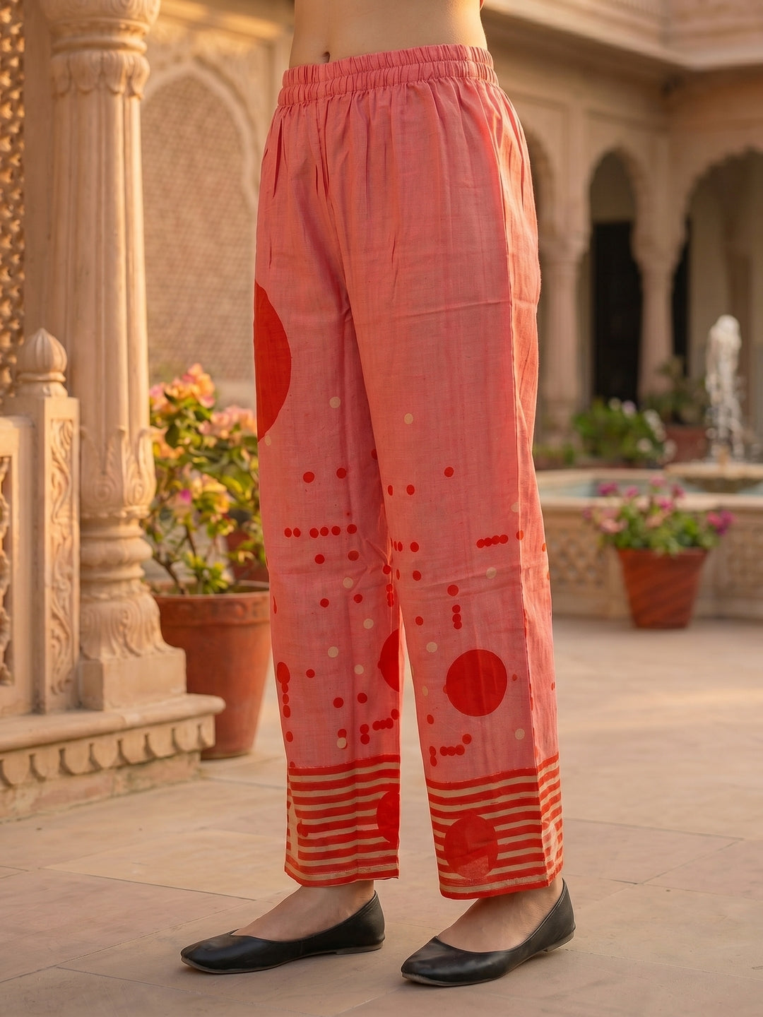 Abstract Printed Straight Fit Co-ord Set - Pink
