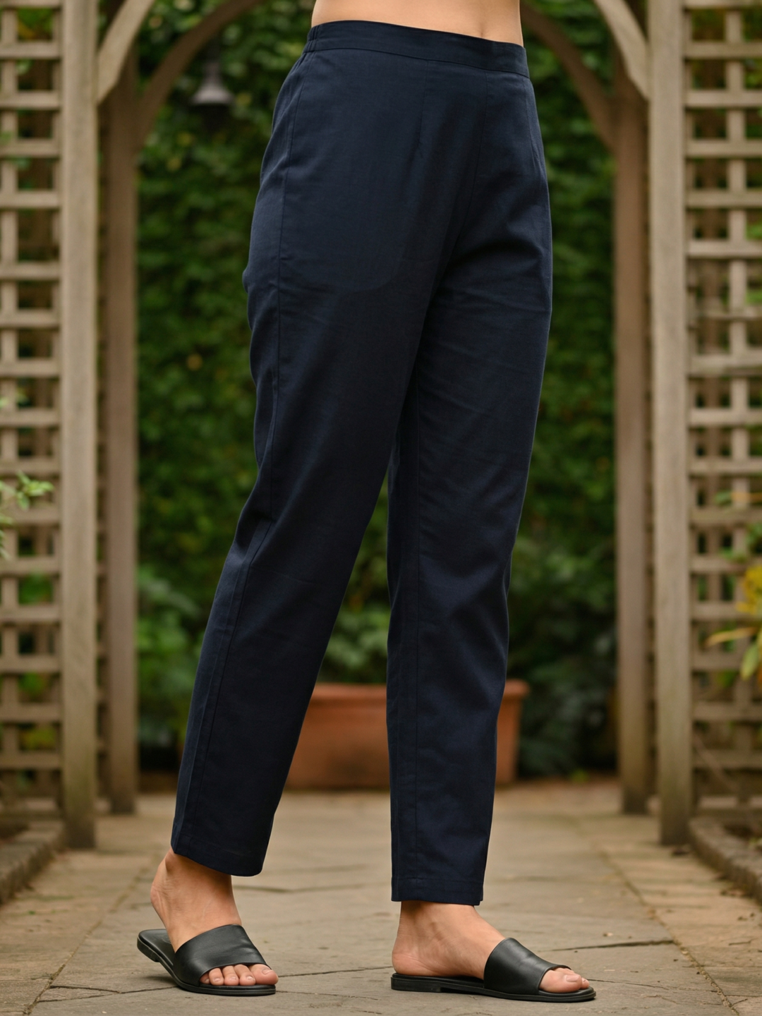 Floral Printed Mirror Work Straight Kurta with Pant - Black