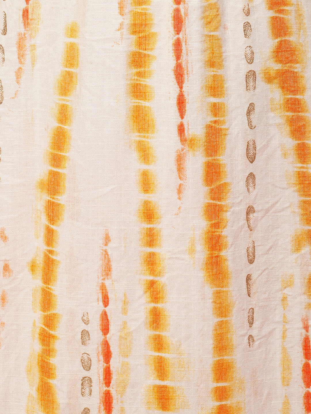 Ethnic Tie-Dye Printed Straight Fit Kurta - Pale Yellow