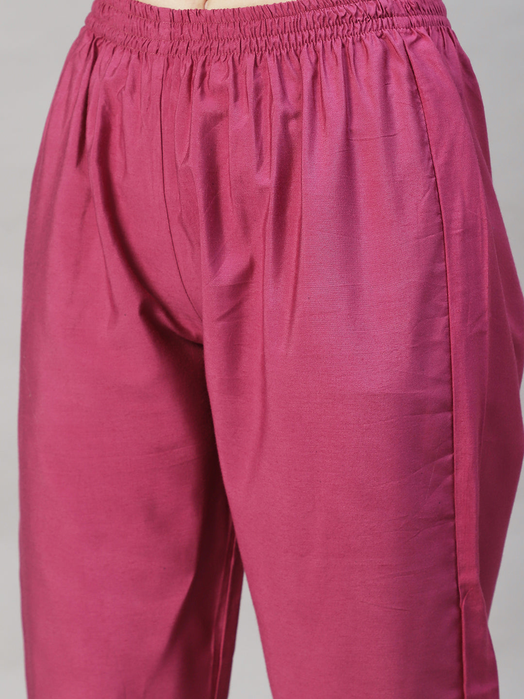 Ethnic Printed & Embroidered Kurta with Pants & Dupatta – Purple