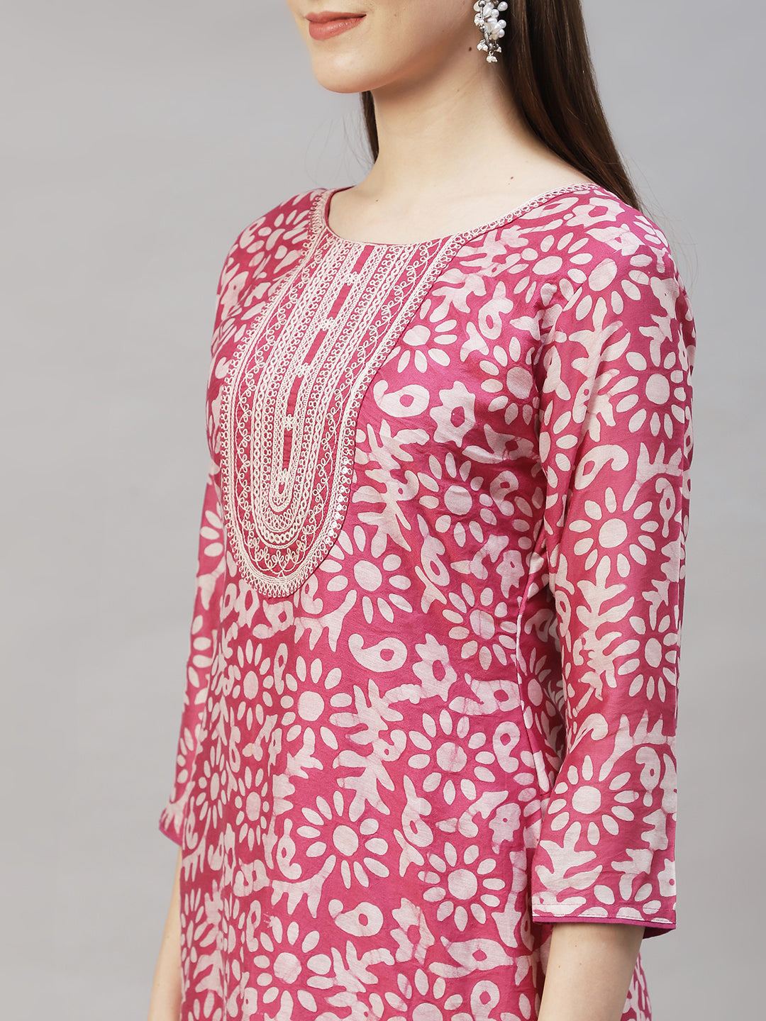 Ethnic Printed & Embroidered Kurta with Pants & Dupatta – Purple