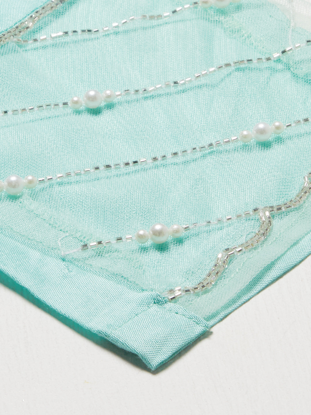 Ethnic Hand Embroidered Straight Kurta with Pants & Dupatta - Mint Green