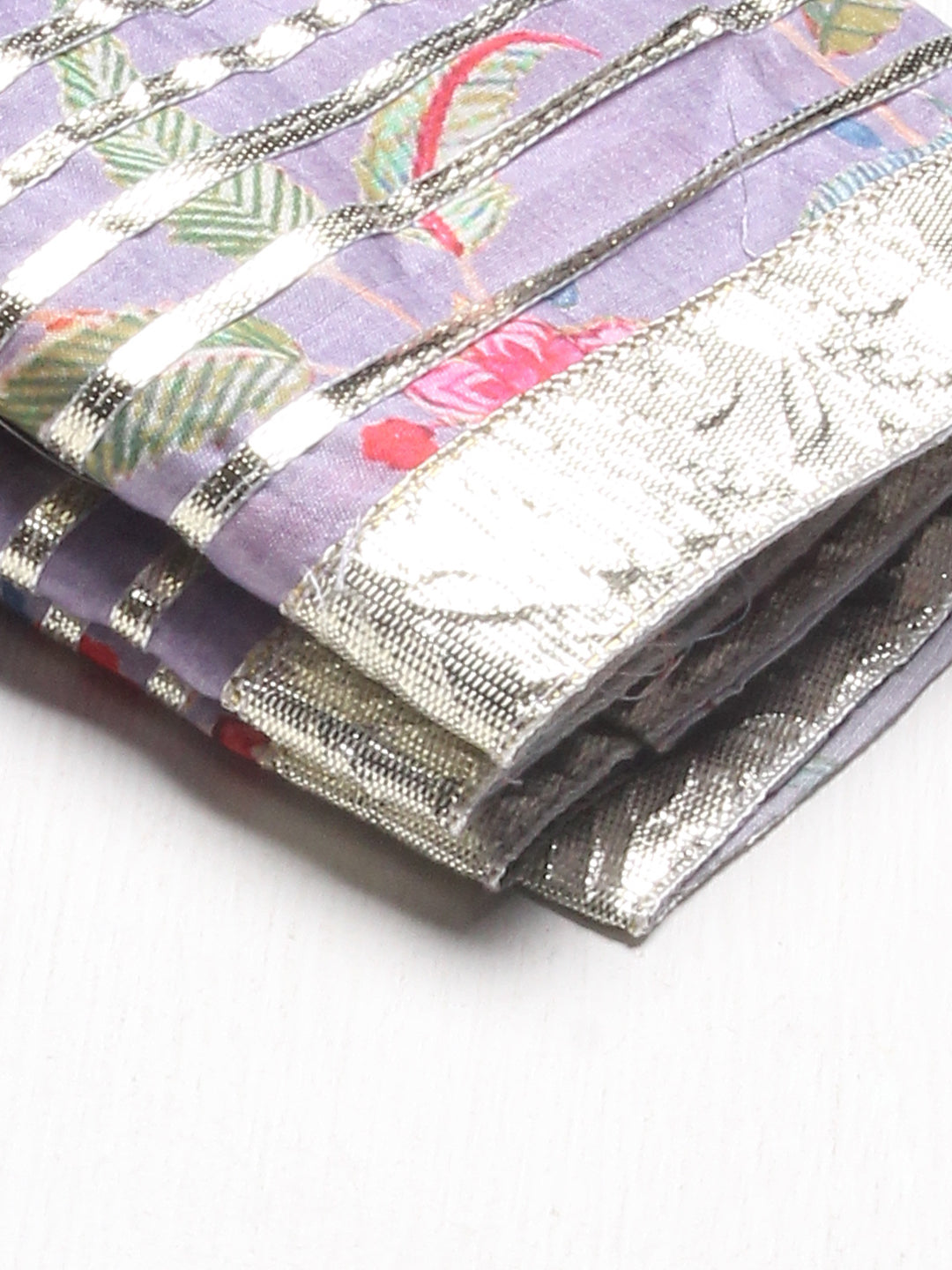 Floral Printed & Hand Embroidered Kurta with Sharara & Dupatta - Light Purple