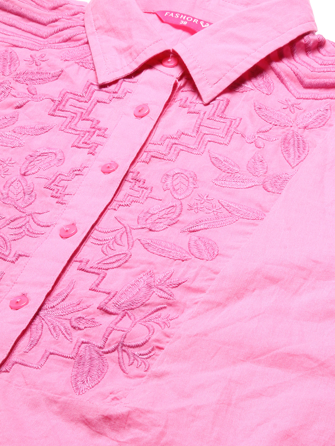 Ethnic Embroidered Co-ords Set - Pink