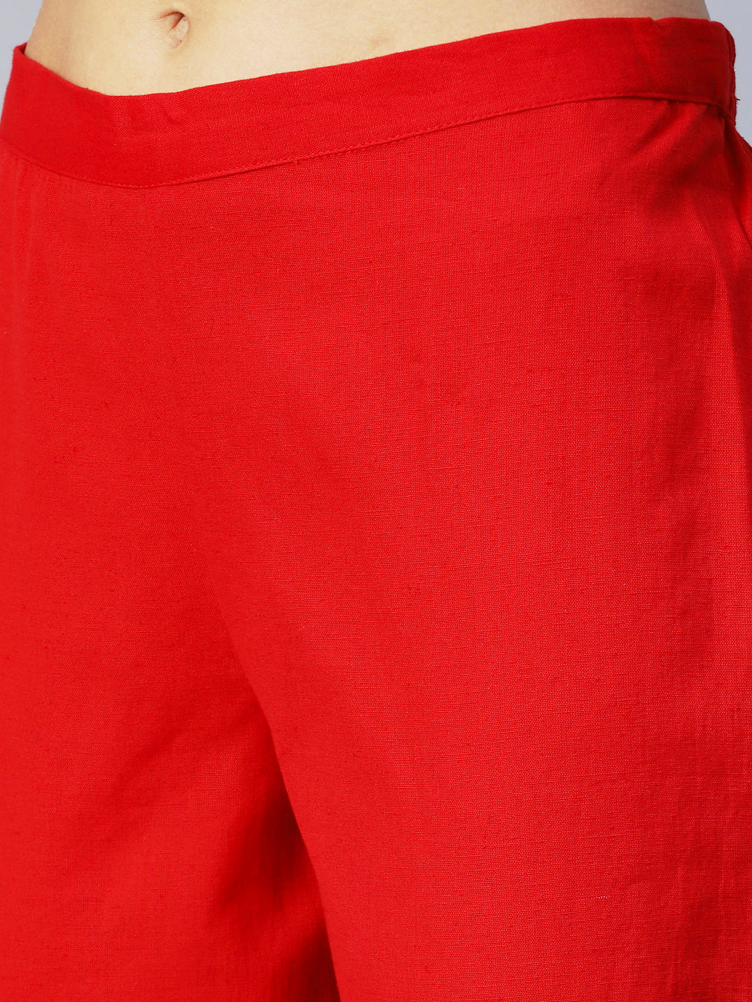 Ethnic Woven & Hand Embroidered Kurta with Pant & Dupatta - Red