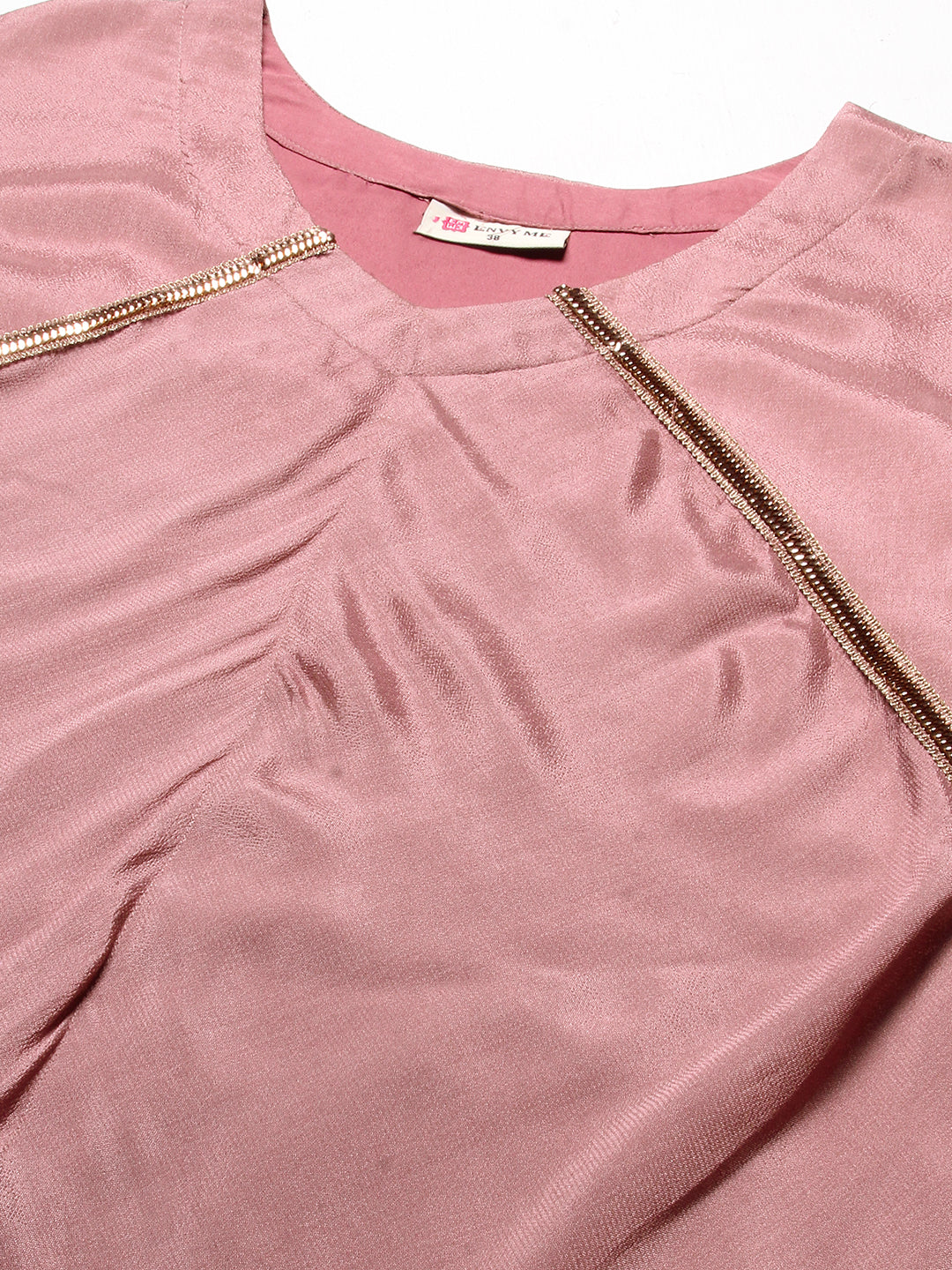 Solid Asymmetrical A-Line Flared Midi Dress - Rose
