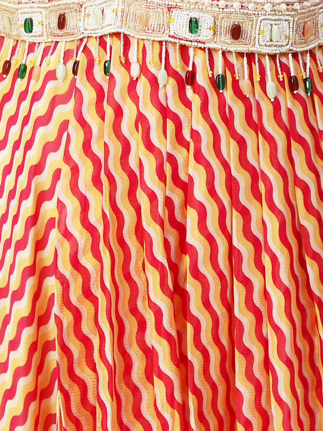 Leheriya Printed & Hand Embroidered Fit & Flare Maxi Dress - Multi