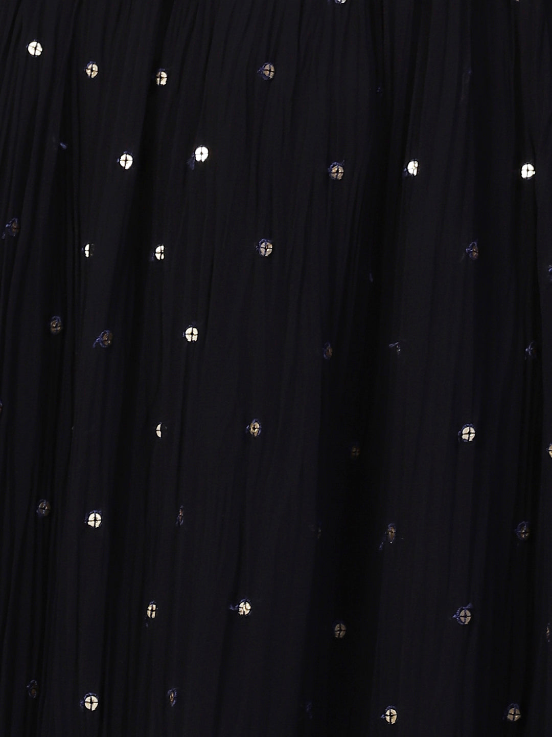 Ethnic Printed & Mirror Embroidered A-Line Kurta with Palazzo & Dupatta - Navy Blue