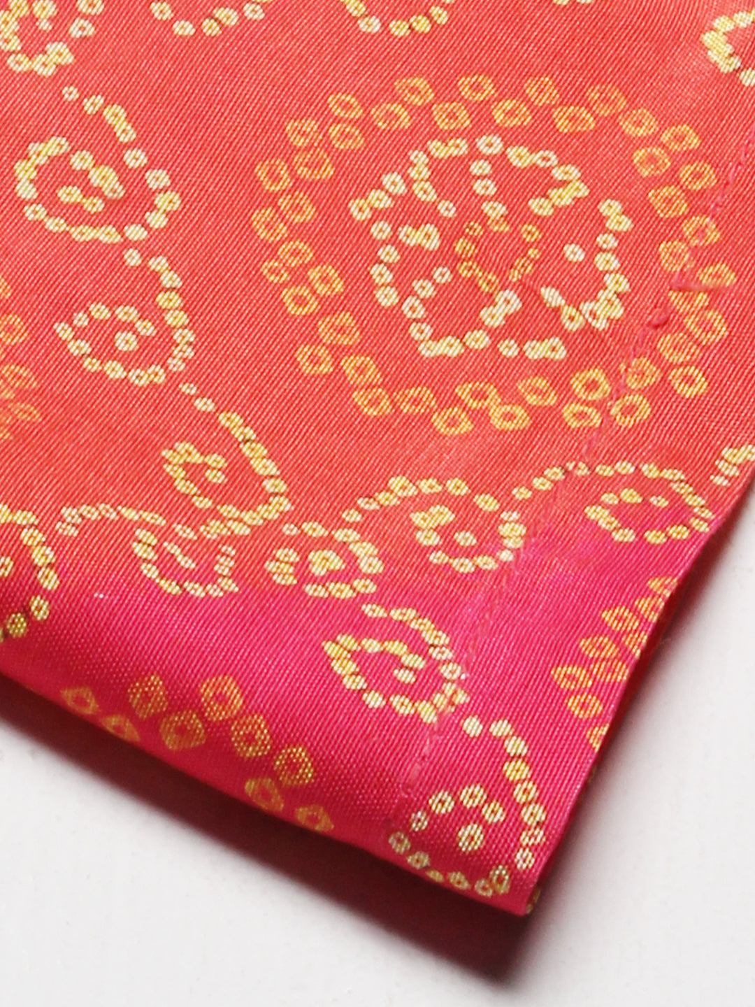 Bandhani Printed Mirror Embroidered Kurta With Pants - Orange