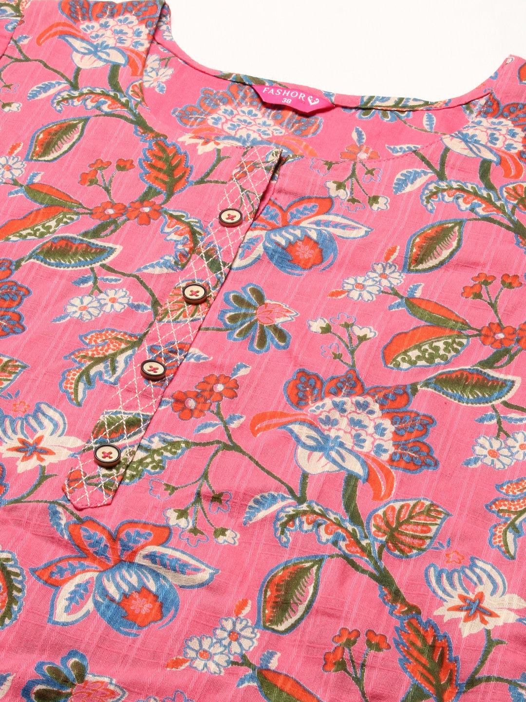 Floral Jaal Printed Kurta - Pink