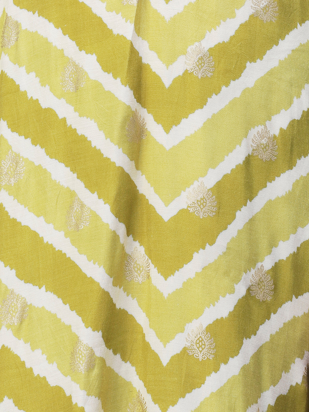 Ethnic & Chevron Printed A-Line Co-ord Set - Green