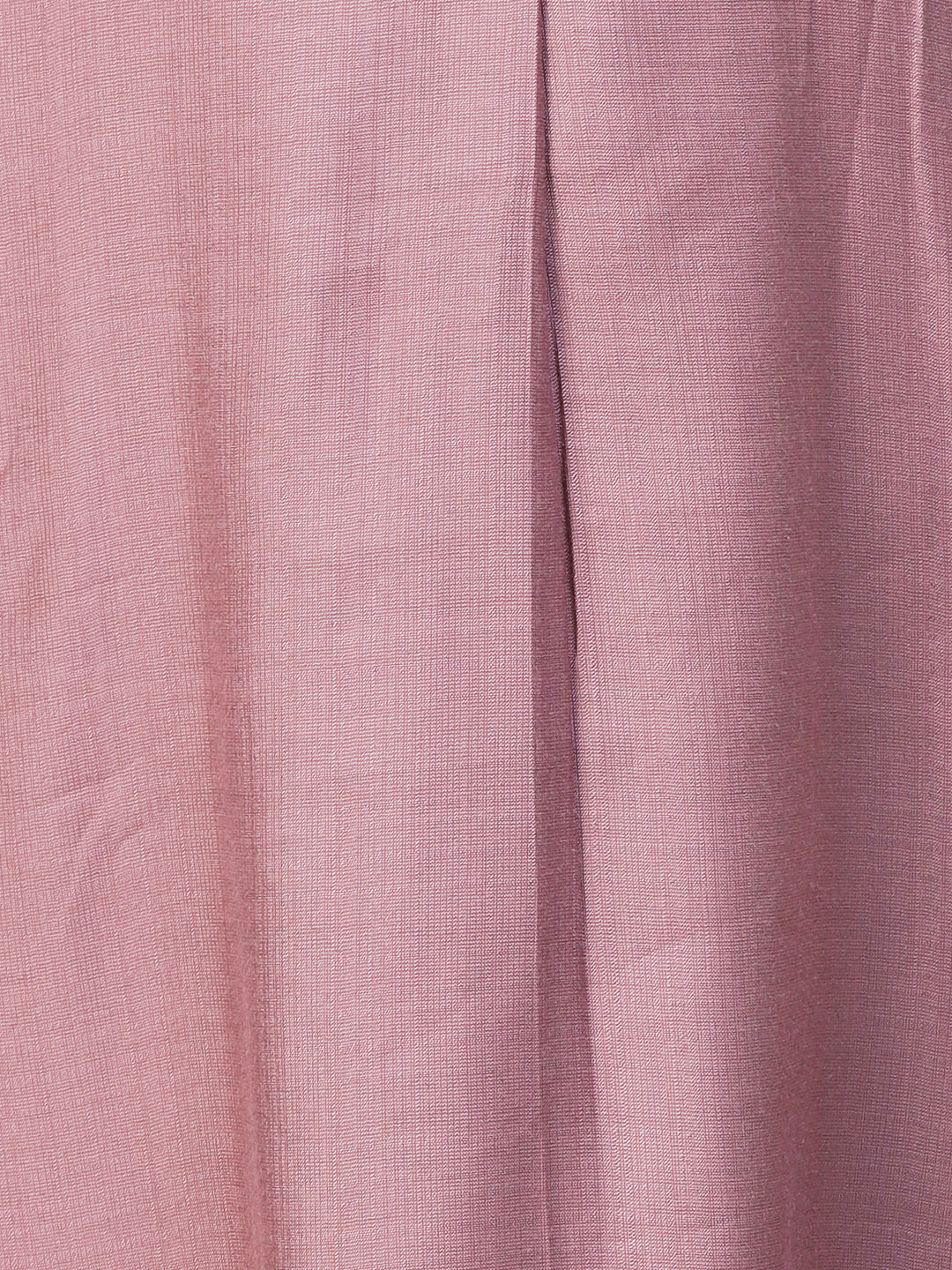 Solid Floral Embroidered Straight Fit Co-ord Set - Lavender