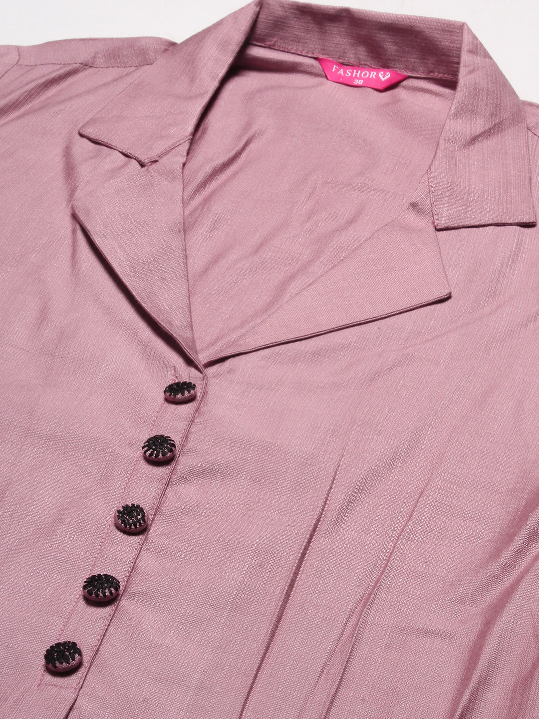 Solid Floral Embroidered Straight Fit Co-ord Set - Lavender