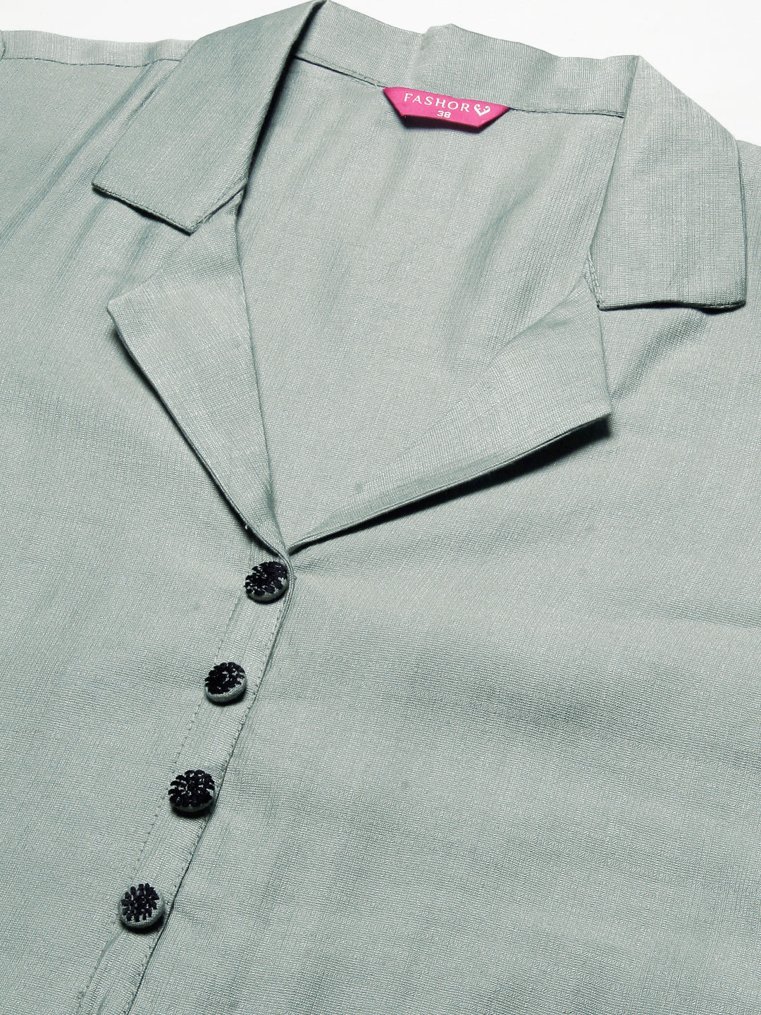 Solid Resham Cutwork Embroidered Kurta With Cutwork Embroidered Pants - Slate Green