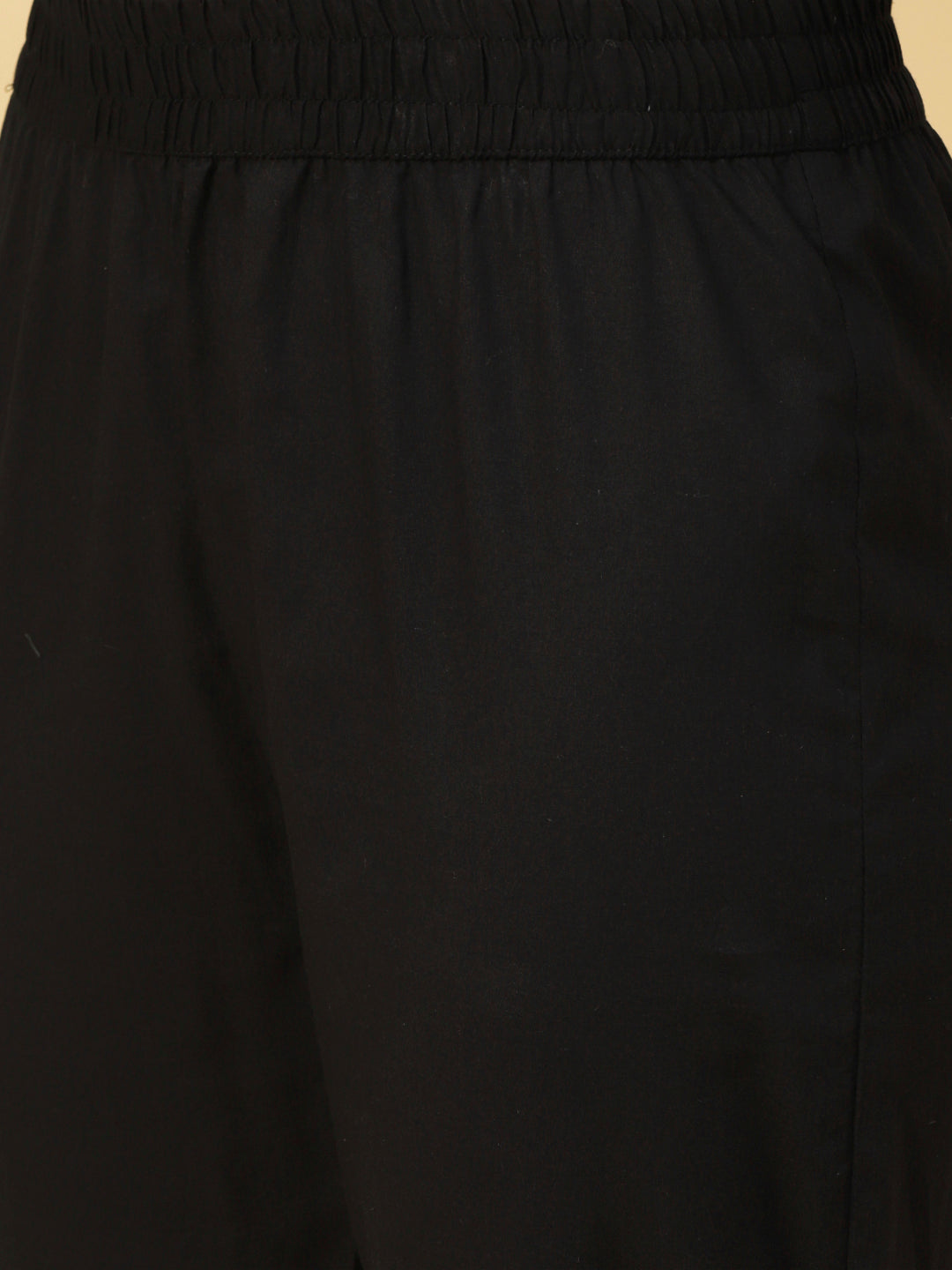 Floral Printed Mirror Embroidered Flared Kurta With Pants & Dupatta - Black