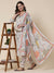 Floral Printed Sequins & Beads Embroidered Schiffilli Kurta with pants & Floral dupatta - White & Multi