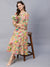 Floral Printed Fringed Tasseled Tiered Maxi Dress - Multi