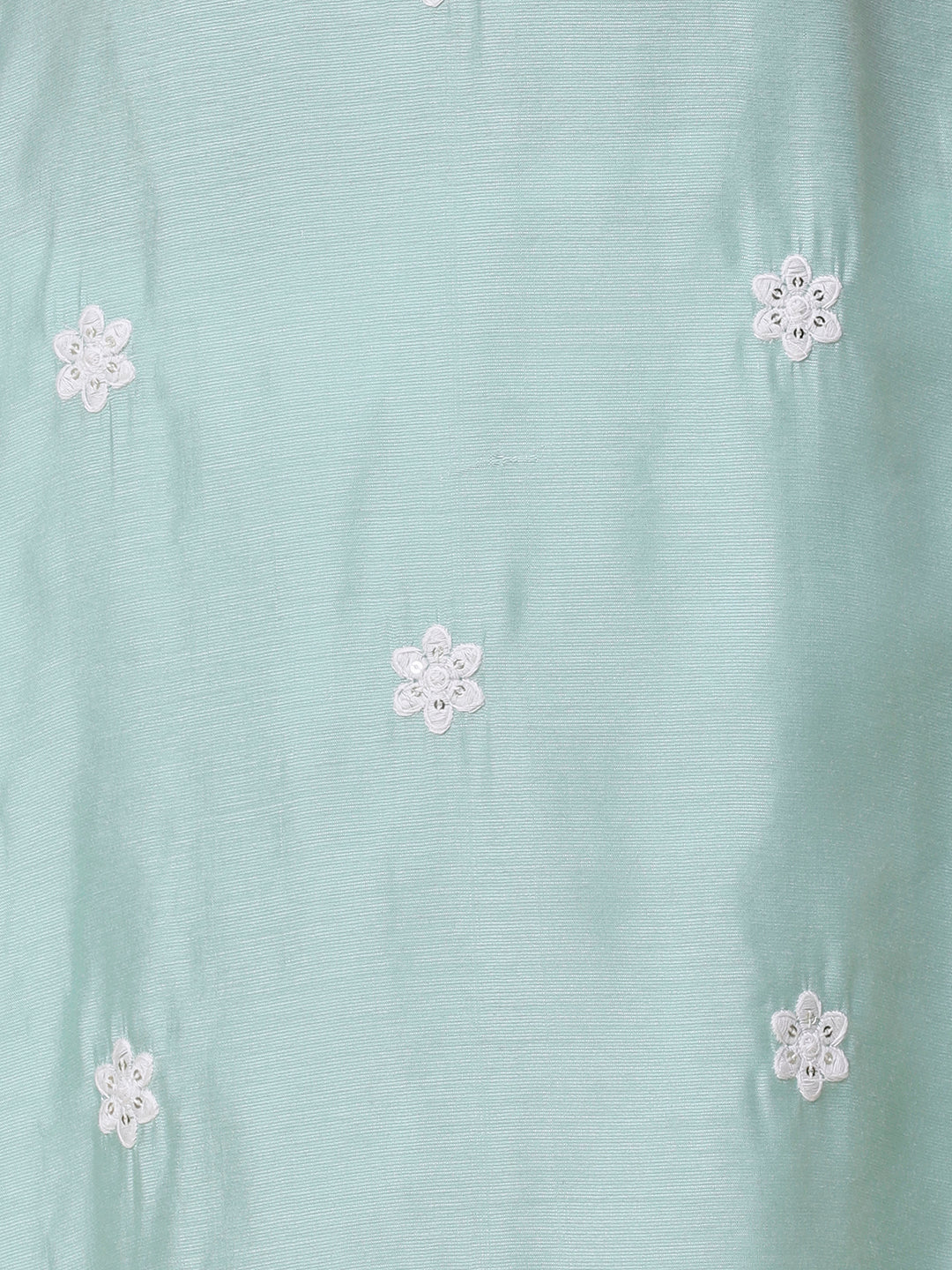 Solid Resham & Sequins Embroidered Kurta - Pastel Sea Green