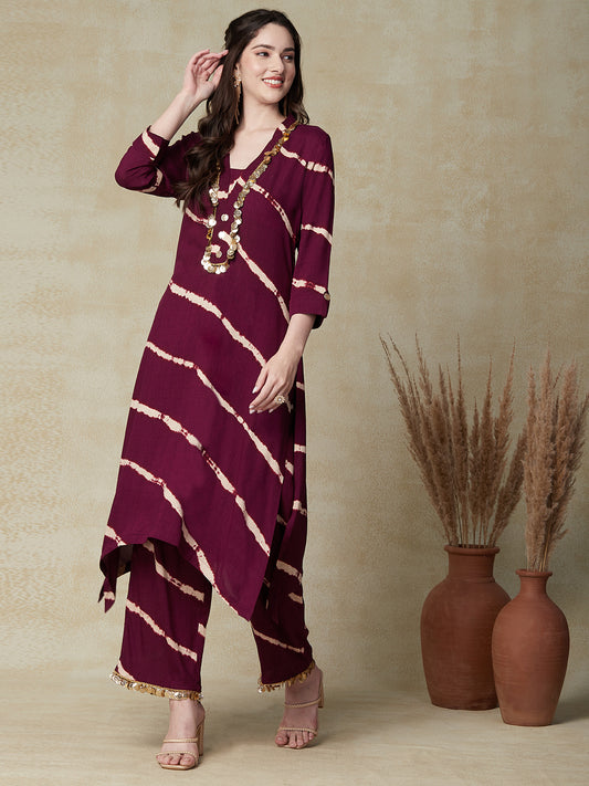lehriya dress designs Red Tie & Dye Lehariya Anarkali Festive Ethnic Wear