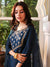 Solid Gotapatti Hand Embroidered Kurta with Pants & Embroidered Dupatta - Navy Blue