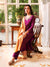 Solid Ethnic Woven & Embroidered Kurta with Pant & Dupatta - Deep Purple