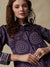 Bandhani Printed & Mirror Embroidered Straight Fit Shirt with Palazzo - Purple