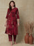 Floral Printed Straight Fit Kurta - Red
