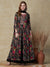 Floral Printed Mirror & Beads Embroidered Front Slit Kurta with Skirt & Dupatta - Multi