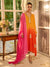 Ombre Dyed & Gota Embroidered A-Line Kurta with Pant - Multi